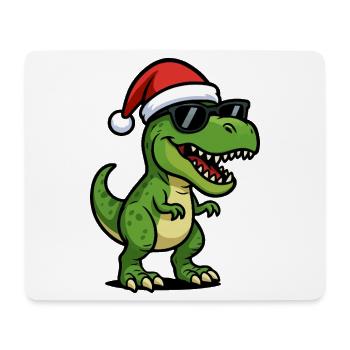 T-Rex Santa with sunglasses - Mouse Pad (horizontal) - white - Front