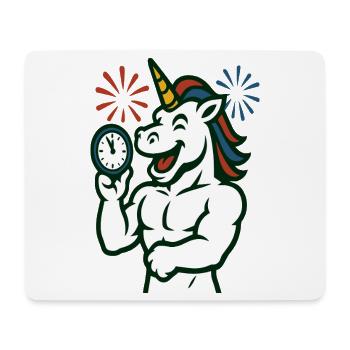 Strong Unicorn Time Illustration Mascot - Mouse Pad (horizontal) - white - Front