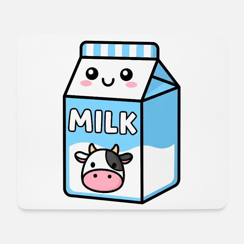 Milk Carton Cow  - Mouse Pad (horizontal) - white