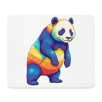 Buntes Panda-Regenbogen-Pop-Art-Aquarell - Mousepad (Querformat) - Weiß - Vorne