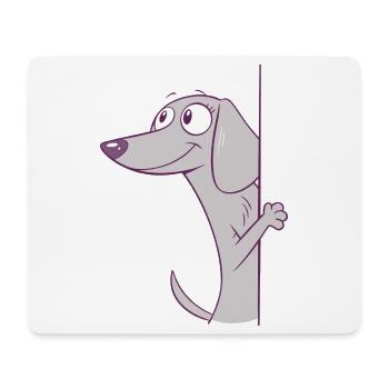 Chiot teckel drôle qui regarde, amoureux des chiots - Tapis de souris (format paysage) - blanc - Devant