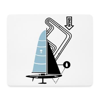 Parcours de régate moderne de voilier Yacht Yacht - Tapis de souris (format paysage) - blanc - Devant