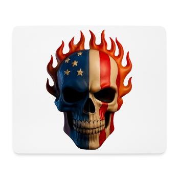 Flammende Flagge Schädel - Mousepad (Querformat) - Weiß - Vorne