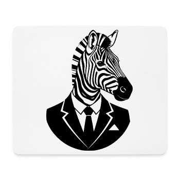 Zebra in a Suit – Elegant Animal Business Design - Mouse Pad (horizontal) - white - Front