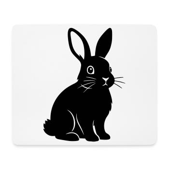 Bunny Rabbit Silhouette Black Vector - Mouse Pad (horizontal) - white - Front