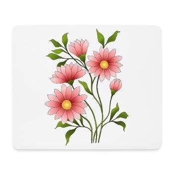 Fleur - Tapis de souris (format paysage) - blanc - Devant