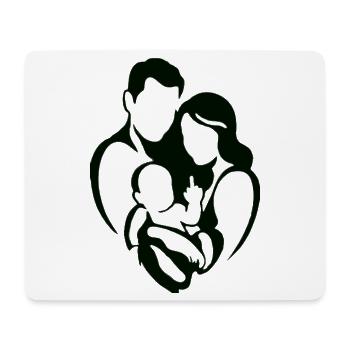 Silhouette familiale Majeur d’amour - Tapis de souris (format paysage) - blanc - Devant