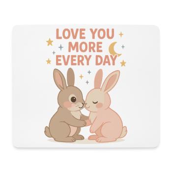 Cute bunny love under the stars - Mouse Pad (horizontal) - white - Front