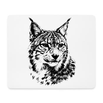 Luchs – minimalistische Grafiken einer Wildkatze - Mousepad (Querformat) - Weiß - Vorne