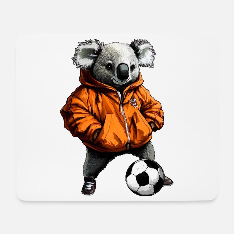 Fussball Koalas / Fussballer Koalabär - Mousepad (Querformat) - Weiß