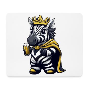 Zebra Beer King - Mouse Pad (horizontal) - white - Front