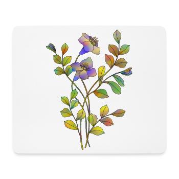 Fleur - Tapis de souris (format paysage) - blanc - Devant