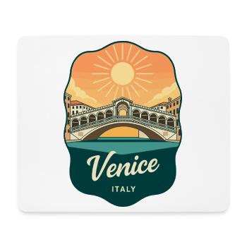 Venice Rialto Bridge Vintage-Sonnenuntergangsabzeichen - Mousepad (Querformat) - Weiß - Vorne
