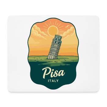 Insigne vintage Sunset de la Tour de Pise - Tapis de souris (format paysage) - blanc - Devant