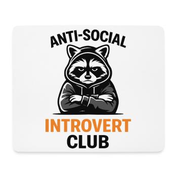 Sweat à capuche du club de ratons laveurs introvertis - Tapis de souris (format paysage) - blanc - Devant