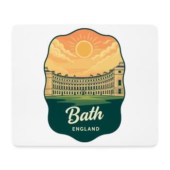 Bath Royal Crescent Retro Sunset Badge - Mouse Pad (horizontal) - white - Front