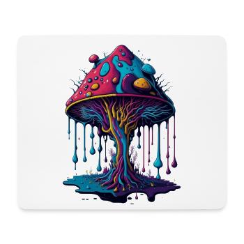 Psychedelischer Leuchtpilz Wald - Mousepad (Querformat) - Weiß - Vorne