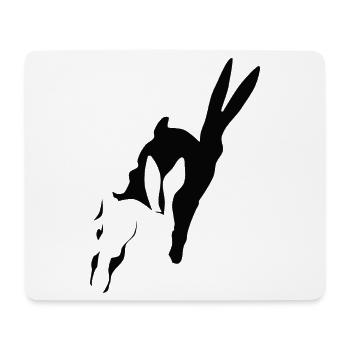 Hasi rennt Schatten Hase Osterhase Kaninchen hopp - Mousepad (Querformat) - Weiß - Vorne