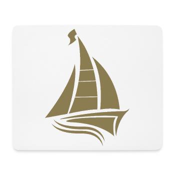 Sailing Sailboat Sailor Silhouette Minimalist - Mouse Pad (horizontal) - white - Front