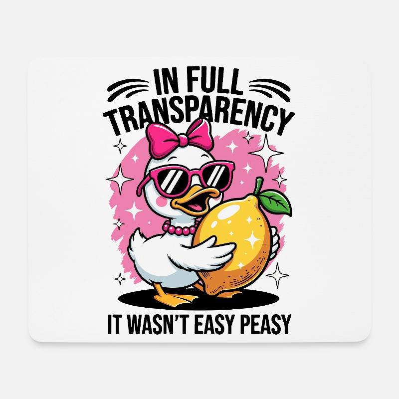 Süße Ente mit Zitrone – In Full Transparency Fun - Mousepad (Querformat) - Weiß