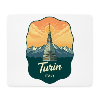 Turiner Maulwurf Antonelliana Vintage-Reiseabzeichen - Mousepad (Querformat) - Weiß - Vorne