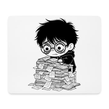 Student Burnout Sticker Books Black and White - Mouse Pad (horizontal) - white - Front