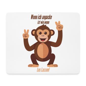 Wenn ich anpacke, ist wie wenn 2 los lassen! - Mousepad (Querformat) - Weiß - Vorne