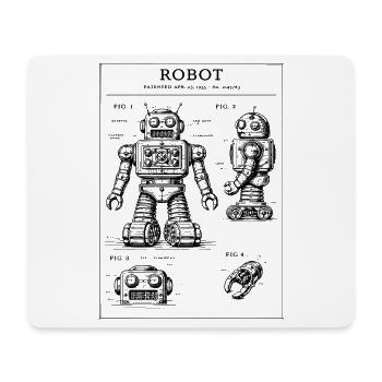 Vintage-Roboter-Patentblaupause - Mousepad (Querformat) - Weiß - Vorne