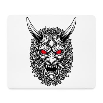 Japanisches rotes Porträt Oni-Maske - Mousepad (Querformat) - Weiß - Vorne