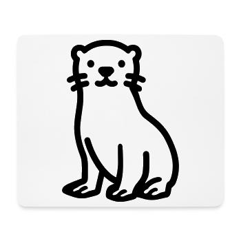 loutre - Tapis de souris (format paysage) - blanc - Devant