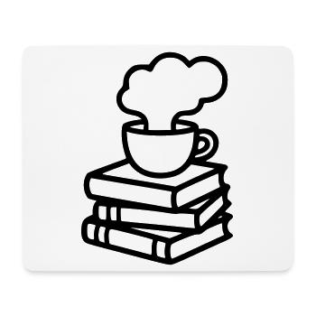 Bücher Kaffee Lesen Buchclub Leseratte Tee - Mousepad (Querformat) - Weiß - Vorne