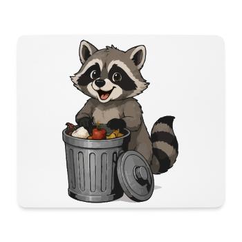 Un raton laveur avec des fruits dans la poubelle - Tapis de souris (format paysage) - blanc - Devant