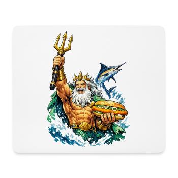 Neptune with fish sandwiches - Mouse Pad (horizontal) - white - Front