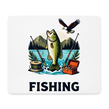 Lakeside Bass Splash Illustration - Mouse Pad (horizontal) - white - Front