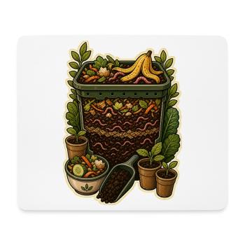 Coupe transversale de jardin de compost de vers - Tapis de souris (format paysage) - blanc - Devant