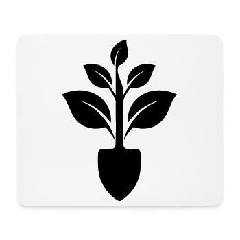 Gärtner Schaufel und Pflanze - Mousepad (Querformat) - Weiß - Vorne