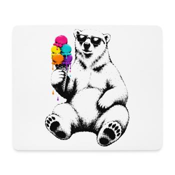 Eisbär mit Eis im Stencil Style   - Mousepad (Querformat) - Weiß - Vorne