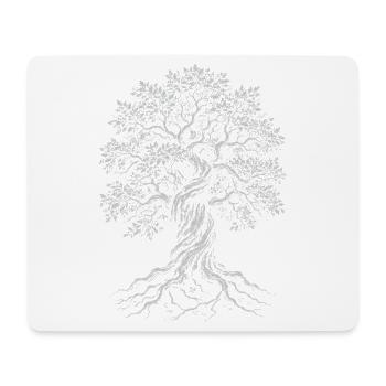 Verdrehte Eiche des Lebens - Mousepad (Querformat) - Weiß - Vorne