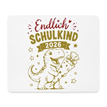 Endlich Schulkind 2026 Dino - Mousepad (Querformat) - Weiß - Vorne