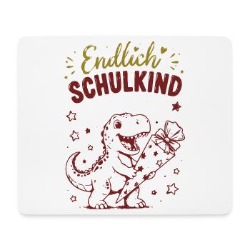 Endlich Schulkind Dino Geschenk - Mousepad (Querformat) - Weiß - Vorne