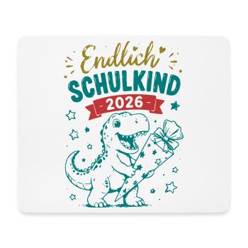 Endlich Schulkind 2026 Dino - Mousepad (Querformat) - Weiß - Vorne
