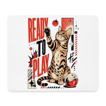 Ready to Play – Playing Bengal Cat in Action - Mouse Pad (horizontal) - white - Front