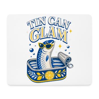 Tin Can Glam Sardines with Sunglasses - Mouse Pad (horizontal) - white - Front