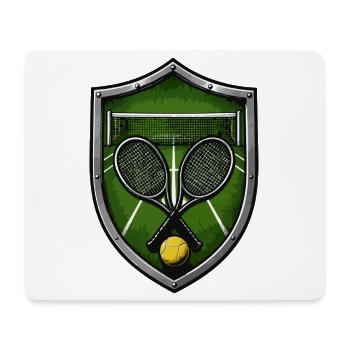 Tennis Shield with Rackets - Mouse Pad (horizontal) - white - Front