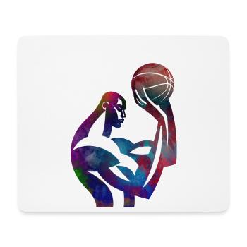 Joueur de basket dans une abstraction colorée - Tapis de souris (format paysage) - blanc - Devant