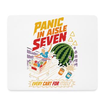Panic in Gear Seven Shopping Cart Humor - Mouse Pad (horizontal) - white - Front