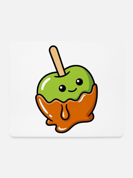 Kawaii Grüner Apfelkaramell Tropf - Mousepad (Querformat) - Weiß