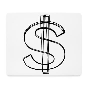 Dollarzeichen handgezeichnet - Mousepad (Querformat) - Weiß - Vorne