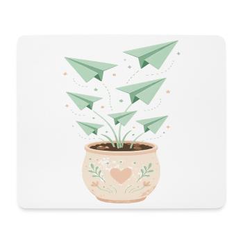 Papierfluglinge im Blumentopf - Mousepad (Querformat) - Weiß - Vorne