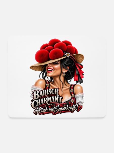 Badisch Charmant – Mei Superkraft - Mousepad (Querformat) - Weiß